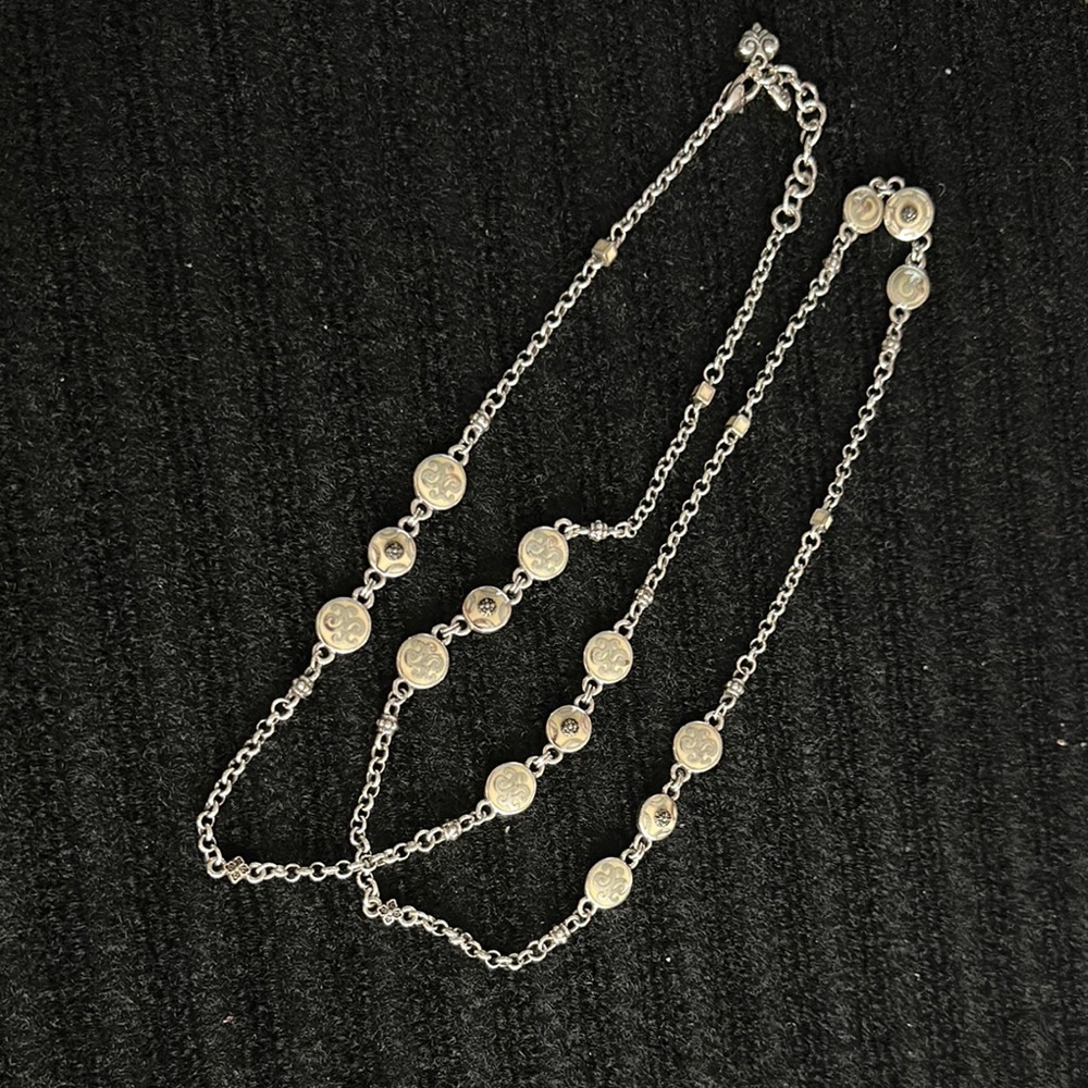 Long Retired Brighton Silver and Enameled Necklace